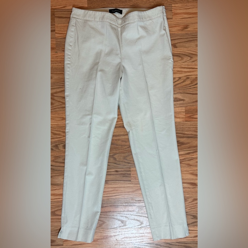 Lot 3 Talbots Chatham Ankle Pants Women’s 10 Curvy Beige White Stretch Side Zip - Picture 6 of 16